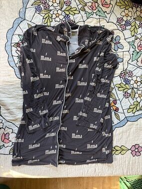 One little love co. Bamboo button up Mama Printed Nightgown